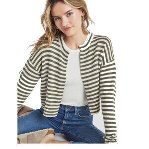 Striped Lily Cardigan NWT Small Open Front Cropped Spring Sweater Cotton Blend